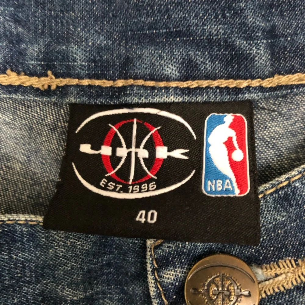 EXTREMELY RARE !!! NBA /UNK Large Patch Logo Jean Shorts